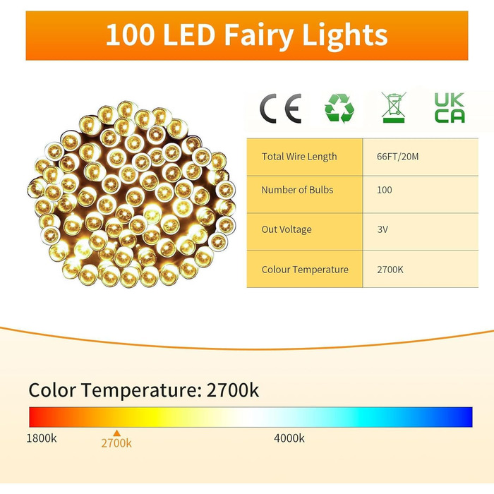 Гірлянда світлодіодна Gresonic 40м, 400 LED, струмопровідна, для внутрішнього та зовнішнього використання, тепле біле світло, для вечірки, весілля, Різдва