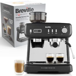 Кавомашина Breville Barista Max+ з вбудованим капучинатором та кавомолкою, срібляста (VCF185X) - еспресо, капучино, лате