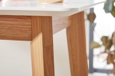 Барний стіл FineBuy 60x110x60 см, білий, для 4 осіб, скандинавський дизайн, дерев'яний високий стіл для бару та вечірок, дуб