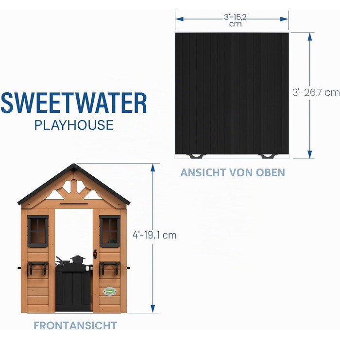 Дитячий дерев'яний будиночок для ігор Backyard Discovery Sweetwater – ігровий комплекс для саду з аксесуарами (коричнево-червоно-коричневий)