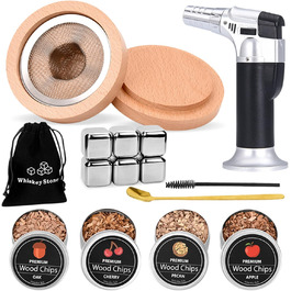 Набір для копчення коктейлів Cocktail Smoker Kit MKNZOME: для віскі, коктейлів, вина, кави та м'яса