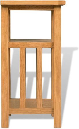Журнальний стіл vidaXL з полицею для газет, масивний дуб, 27x35x55 см