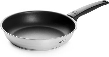 Сковорода Woll Concept 24 см з нержавіючої сталі для індукції та всіх плит, духовкостійка до 200°C, срібляста