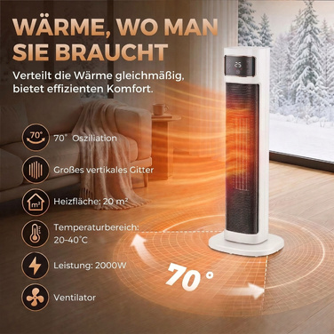 Керамічний обігрівач-дуйка, 2000 Вт, 4 режими, термостат, пульт ДК, енергоощадний