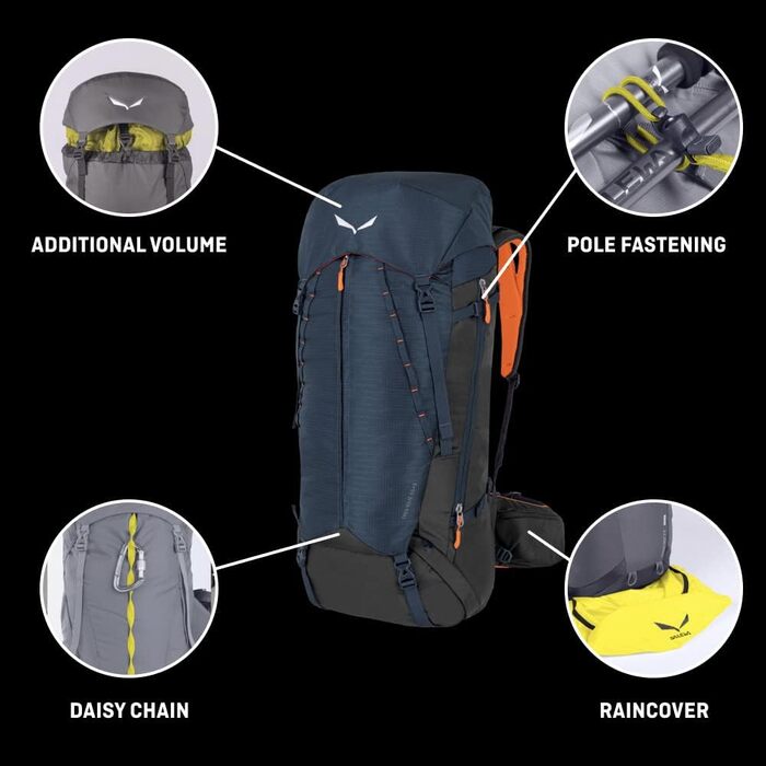 Рюкзак туристичний Salewa Trek Mate 55+5 л для чоловіків, універсальний розмір, сірий Quiet Shade