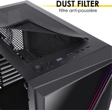 Ігровий корпус Empire Gaming Crystal ARGB, середній ATX/Micro ATX/ITX, 3D-дзеркальний ефект, 2 вентилятори (1x120мм ARGB, 1x120мм стандарт), чорний