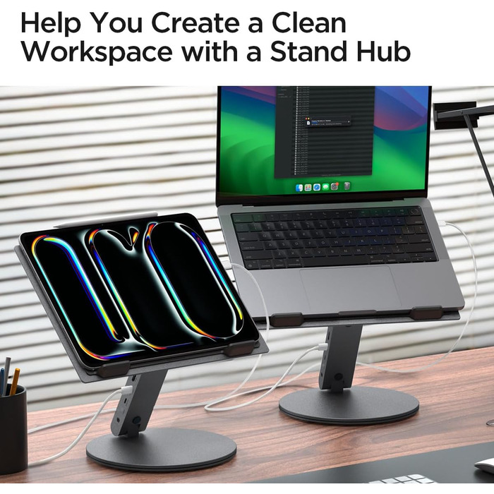 Док-станція та ергономічна підставка для ноутбука Spigen ArcDock 6-in-1: USB-C, HDMI 4K 60Hz, USB-A, для MacBook, iPad Pro Air та ноутбуків до 15.6