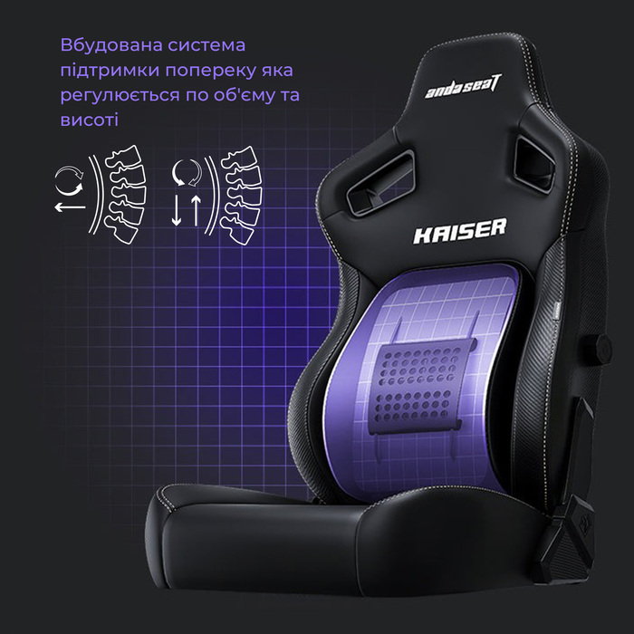 Крісло ігрове Anda Seat Kaiser 4 Dark Grey Fabric Size L
