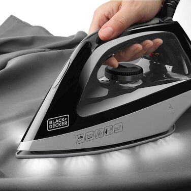 Парова праска BLACK+DECKER BXSS22000E, 2200 Вт, пластик, сіра, резервуар 1.4 л