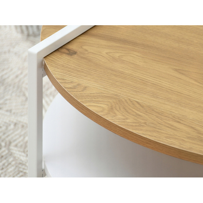 Журнальний стіл Mebel-Partner круглий, 80 x 80 x 45 см, білий дуб