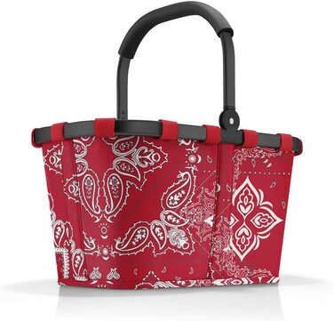 Reisenthel Carrybag Frame Bandana Red – міцний кошик для покупок з великим об'ємом, внутрішньою кишенею, водовідштовхувальний