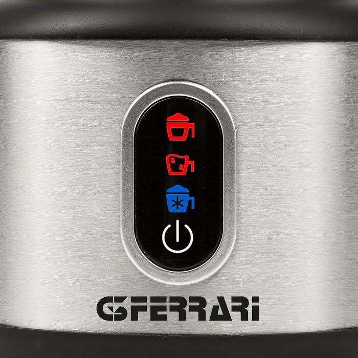 Феррарі G10198 Choco-Lat: Електричний капучинатор з нержавіючої сталі 600 Вт, 250 мл, 3 функції, сенсорний екран, легке очищення