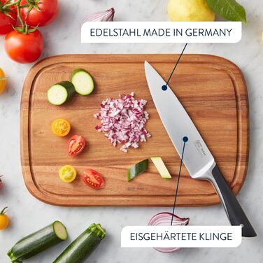 Набір кухонних ножів з підставкою Jamie Oliver by Tefal (5 предметів), сталь, акація, коричневий, K267S556