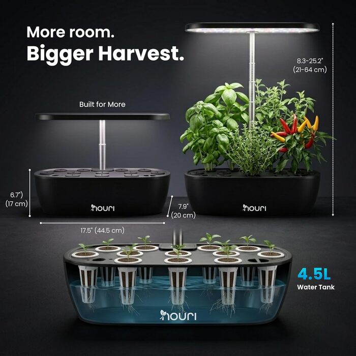 Smart Garden Nouri 12 Pod для вирощування томатів вдома | Гідропонна система | LED лампа для розсади | Автоматичний догляд