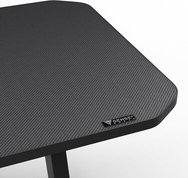 Ігровий стіл SENSE7 Nomad Classic 140x60 см з вуглецевою поверхнею, тримачем для навушників, підставкою для напоїв і контролерів, ергономічний комп'ютерний стіл для геймерів
