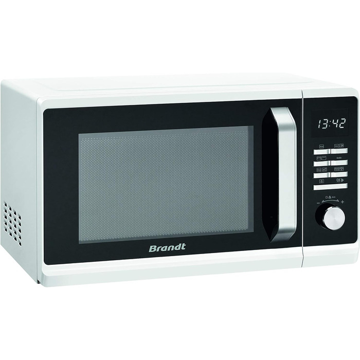 Мікрохвильова піч BRANDT GE2302W 800 Вт, 23 л, біла, скло, сталь