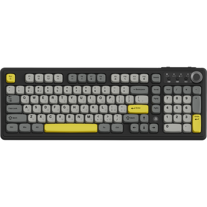 Бездротова клавіатура Ajazz AF98 PLUS Black Gray Yellow (AF98-PLUS-BGY)