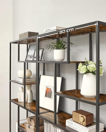 Стелаж Songmics у стилі лофт, 80 x 30 x 180 см, чорний/рустикальний дуб