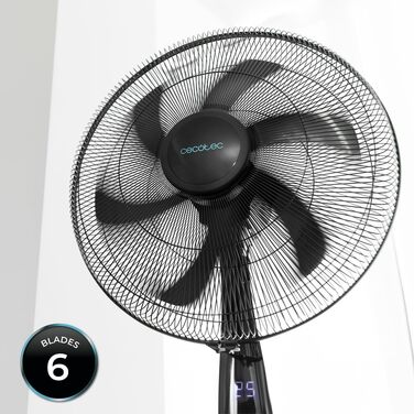 Вентилятор підлоговий Cecotec EnergySilence 610 Max Flow 70 Вт, діаметр 40 см, 4 швидкості, таймер 2 години, поворот 90°, регульований кут нахилу та висота, чорний