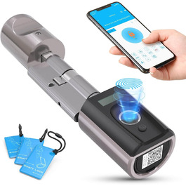Електронний дверний замок WELOCK Touch41 з відбитком пальця, RFID-карткою та керуванням через додаток для вхідних дверей, регульована довжина 50-100 мм