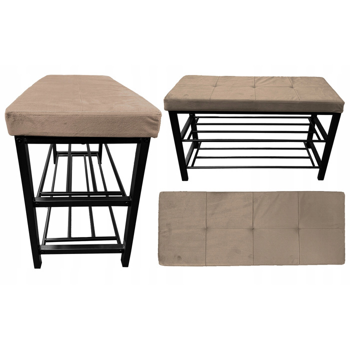 Оббита лавка Kontrasto 79 x 50 x 32 см, коричнева