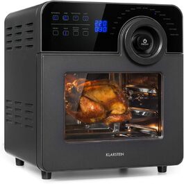 Аерофритюрниця Klarstein AeroVital Cube Chef 1700 Вт, 16 програм, 14 л, сенсорне керування, з нержавіючої сталі, чорна