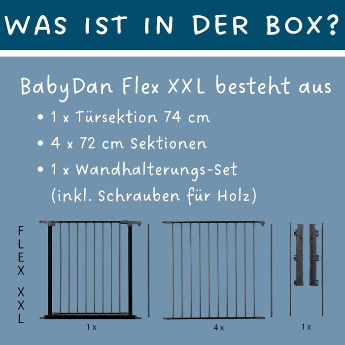 Захисний бар'єр BabyDan Flex L (90-278 см) - дитячі сходи, перегородка для кімнати, сітка для тварин (чорний)