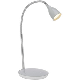 Настільна LED лампа BRILLIANT Anthony, 2.4W, 200лм, 3000K, сіра, з кнопкою на основі