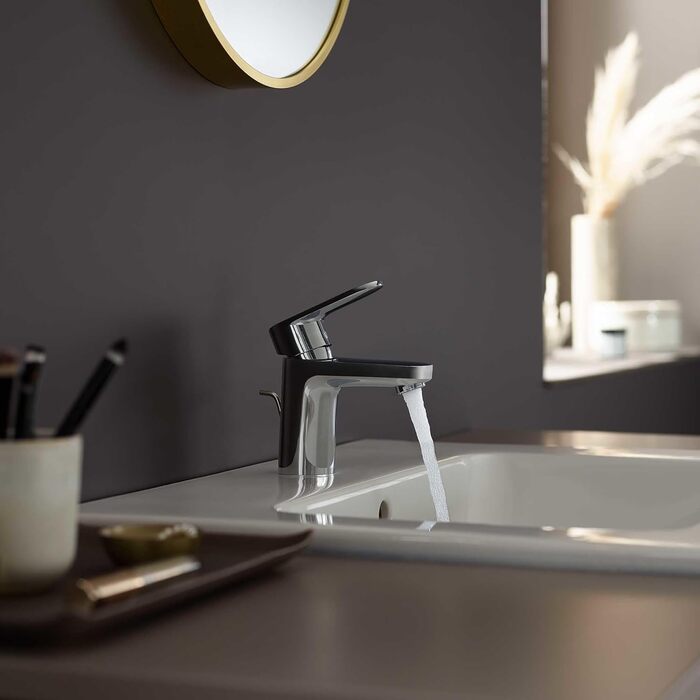 Змішувач для умивальника Hansgrohe Vernis Blend з витяжною системою, хром, висота виливу 70 мм, економічний (EcoSmart)