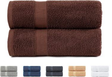 Рушники для душу Todocama 70x140 см, 100% бавовна, 550 г/м², надзвичайно м’які, високопоглинаючі, швидковисихаючі, шоколадного кольору