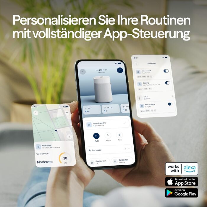 Очищувач повітря Blueair Blue Pure 3450i Max (311i+ Max) для великих приміщень до 103 м², з технологією HEPASilent, розумний та безшумний