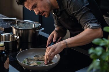 Набір керамічних сковорідок Fissler Ceratal Evo Classic 2 шт. (24 та 28 см), теплий сірий, без PFAS/PTFE, CookStar, Німеччина
