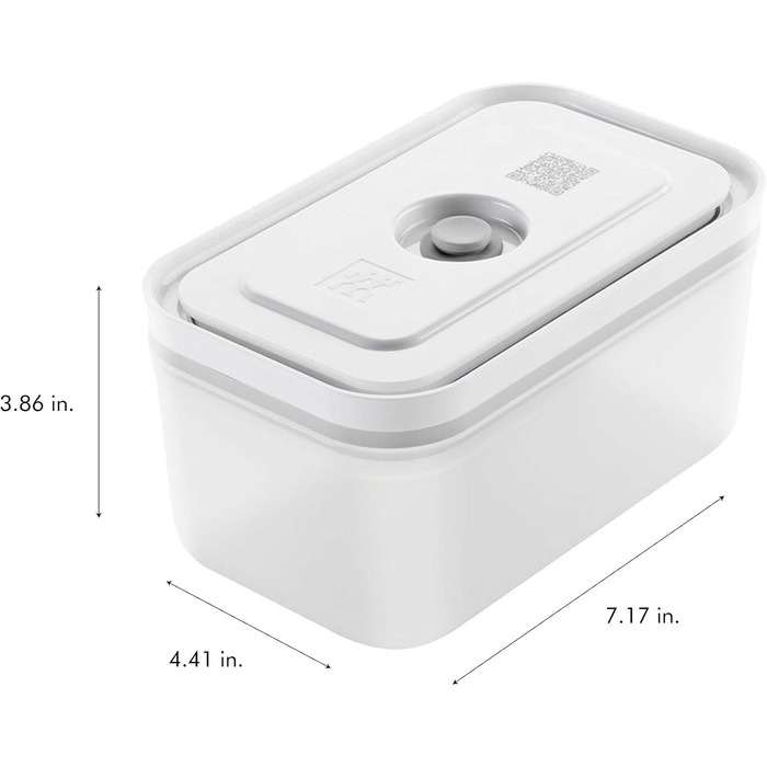 Контейнер для вакуумного зберігання ZWILLING Fresh & Save, набір 3 шт, пластик, білий, S/M/L, 19x5 см