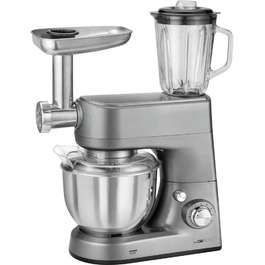 Кухонний комбайн Clatronic KM 3648, 1000 Вт, 5 л, нержавіюча сталь, мультифункціональний, титан