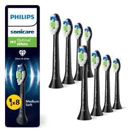 Смінні насадки для електричної зубної щітки Philips Sonicare W2 Optimal White, чорні, 8 шт, HX6068/88