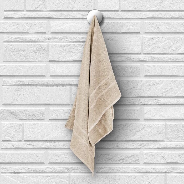 Преміум рушники для ванни StickandShine, 100x150 см, 5 шт, 100% бавовна, 500 г/м², кремово-пісочний, махрові