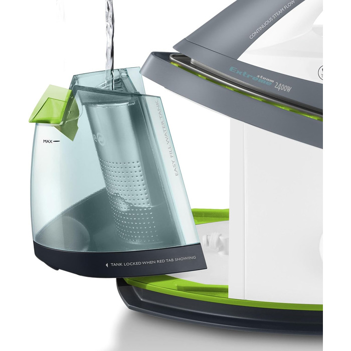 Парова праска Breville VSG002X з центральним парогенератором, необмежена автономність, біло-сіра