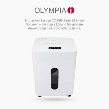 Шредер для паперу та кредитних карток Olympia CC 1010 S, знищення 10 аркушів, кошик 10 л, рівень секретності P4 (мікрорізка), білий