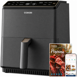 Фритюрниця повітряна COSORI Dual Blaze 6.4L з Wi-Fi - 11 функцій, сіра. Готування, випічка, гриль, хрусткий хліб та багато іншого!