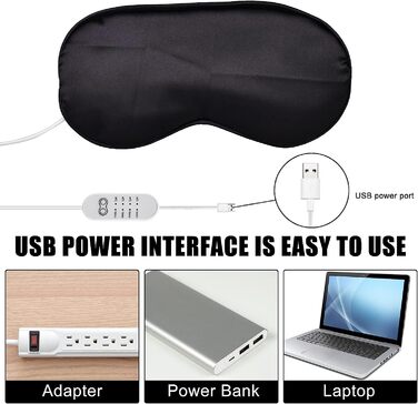 Зігріваюча USB маска для очей 2 в 1 при сухості та втомі очей, парова маска для сну, полегшення при блефариті, ячмені, MGT