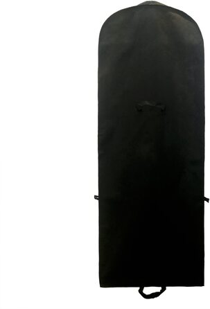 Дихаючий чохол для одягу TUKA 180×64 см, чорний, 5 шт. – захисна складна накидка для весільних, вечірніх суконь та костюмів, з широкою боковою складкою, для зберігання і транспортування