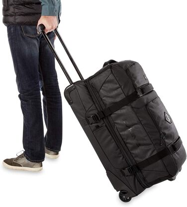 Дорожня валіза на колесах Dakine Split Roller 85L, чорна, містка, з розділеними відділеннями, спортивна сумка для подорожей
