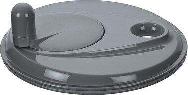 Сушарка для салату Lurch 10222 з ручкою, пластик, сірий/білий, 22x22x16 см
