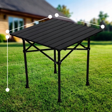 Складаний туристичний стіл MAXSELL зі сталі, 53x50x50 см, багатоколірний