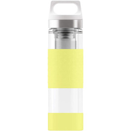 Термобутилка SIGG Hot & Cold зі скла 0.4 л, ізольована, без шкідливих речовин, із силіконовим захистом Ultra Lemon