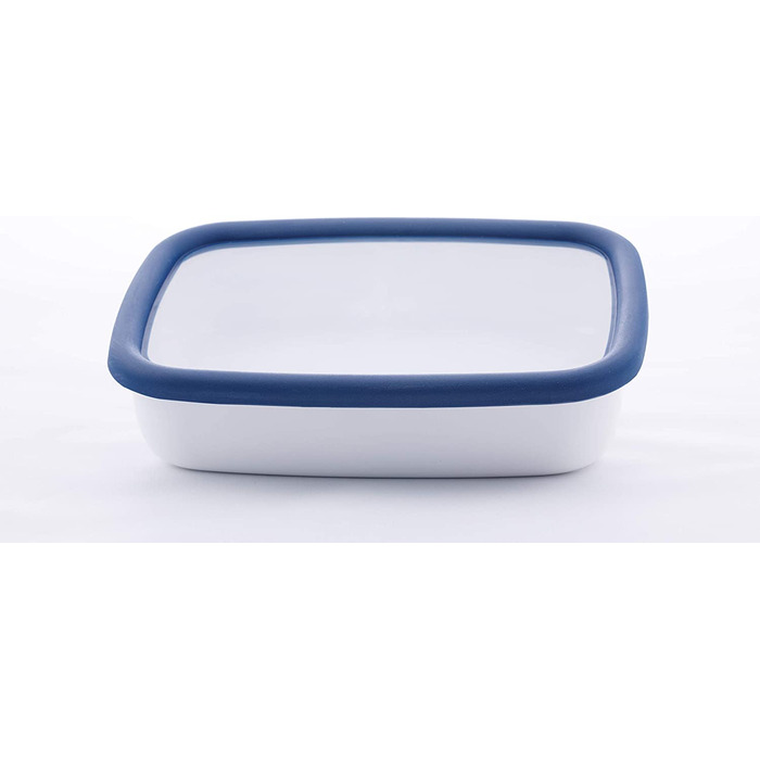 Емальований контейнер HoneyWare Classic Line з кришкою, плоский, 1,6 л, термостійкий до 400°C, підходить для зберігання, приготування страв, для духовки, гриля та всіх типів плит