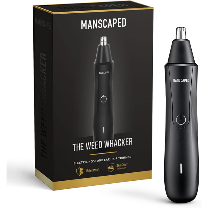 Тример для вух та носа MANSCAPED Weed Whacker, гіпоалергенний, акумуляторний, 9000 об/хв, для вологого і сухого гоління, з нержавіючої сталі