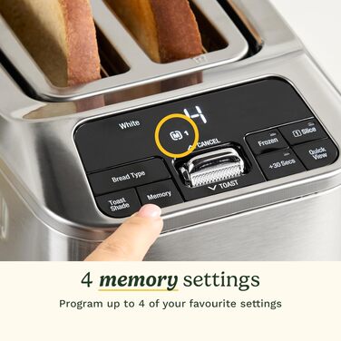 Тостер Cuisinart Smart Elite 2-слотовий | Нержавіюча сталь | Для хліба ручної роботи | Функція пам'яті | Підйомний механізм QuickView | Режими для бутербродів, підігріву та розморожування