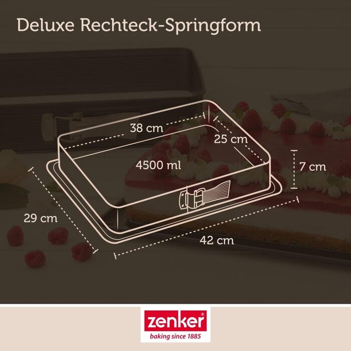 Форма для випічки Zenker прямокутна з кришкою DELUXE, коробка для транспортування тортів з емальованим дном, дека для випічки з кришкою (Чорний/Прозорий/Червоний), 1 шт.