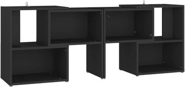 TV-тумба vidaXL чорна 104x30x52 см, деревостружкова плита, сучасний телевізійний стіл, меблі для вітальні, низький комод, полиця для HiFi-апаратури